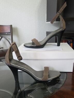 Athena Alexander Olive Suede Ankle-Strap Heels